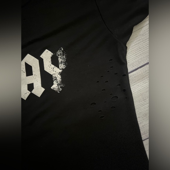 Fashinova (SLAY Away Distressed Black Tee Women’s) Cute top! NEW with tags. - Picture 7 of 10